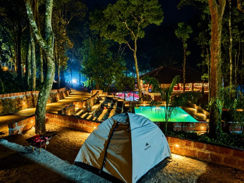 Camping in tents