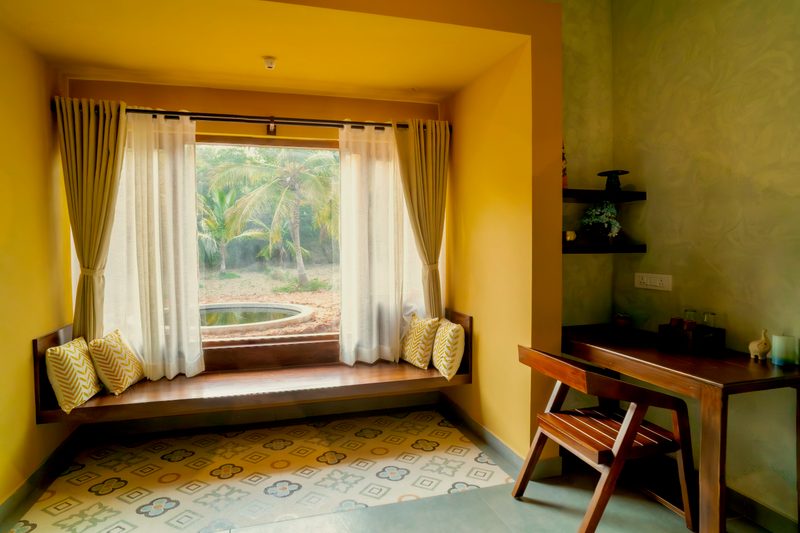 Sadhana cottage facing the lotus pond