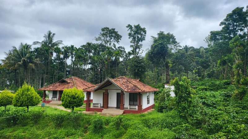 Cottages nestled in the Coorg western ghats