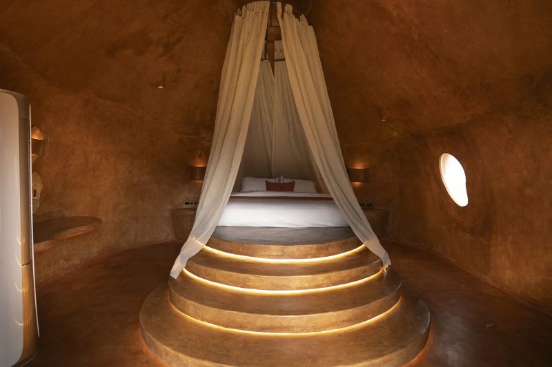 The Colony exterior, the mud domes