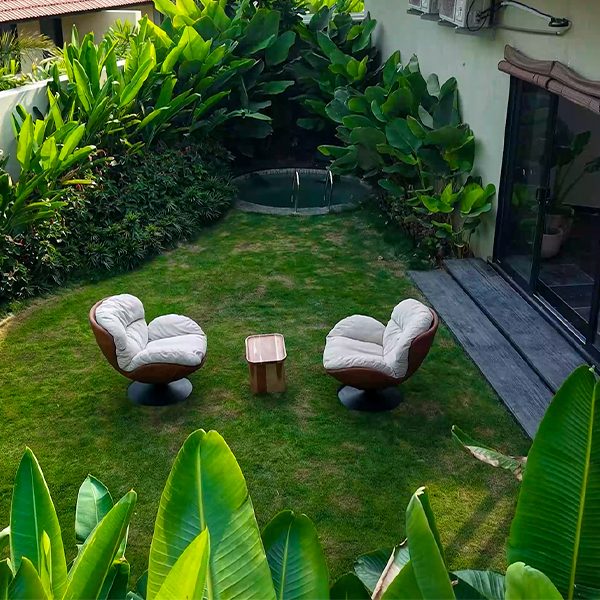 Private courtyard of a luxury suite