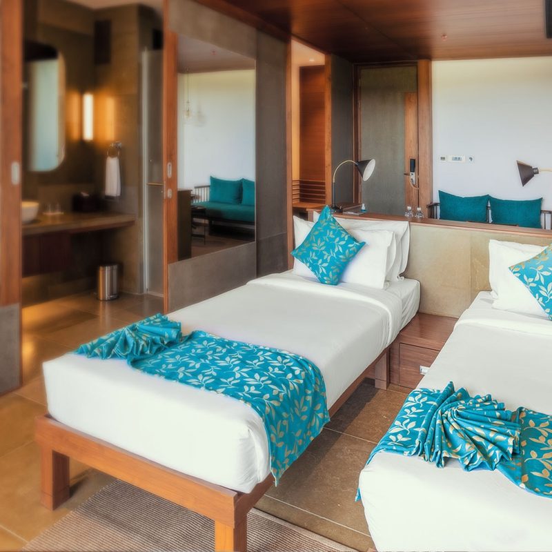 Elegant twin bed suite in Wayanad